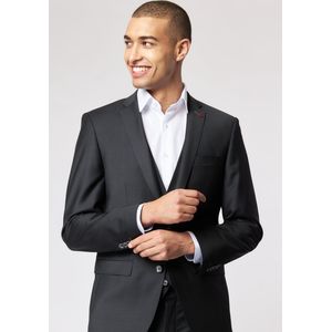 ROY Robson, Jassen, Heren, Zwart, M, Wol, Slim Fit Stretch Jas in Zwart