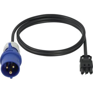 Schroff installatiestekker stroomkabel - geschikt voor WielandGST18® - CEE 3-pins / zwart - 1 meter
