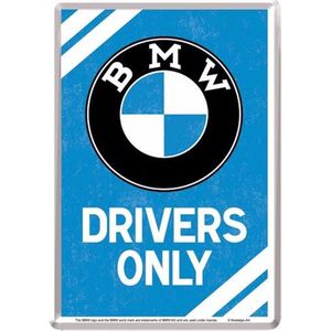 Nostalgic-Art Retro ansichtkaart van plaatstaal, 10 x 14 cm, origineel gelicentieerd product (PLO) BMW - Drivers Only - cadeau-idee voor fans van BMW accessoires - mini-metalen bord als wenskaart