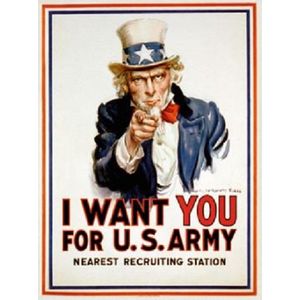 I Want You For U.S. Army. Koelkastmagneet 8 cm x 6 cm