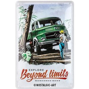 Nostalgic-Art Metalen Retro Bord, Daimler Truck – Beyond limits – Geschenkidee voor autoliefhebbers, van metaal, Vintage ontwerp voor deco, 20 x 30 cm