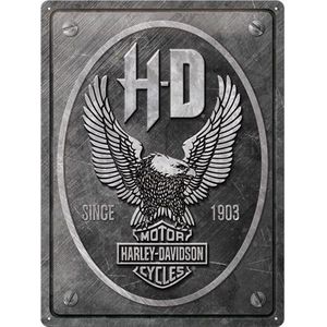 Nostalgic-Art Harley-Davidson Vintage bord – Metal Eagle – cadeau-idee voor motorliefhebbers, van metaal, retro design voor decoratie, 30 x 40 cm