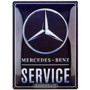 Nostalgic-Art Metalen Retro Bord, Mercedes Benz – Service – Geschenkidee voor autoliefhebbers, van metaal, Vintage ontwerp voor decoratie, 30 x 40 cm