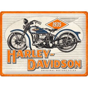 Nostalgic-Art Harley-Davidson Retro metalen bord motorfiets 1935 cadeau-idee voor motorfans vintage decoratie 30x40cm