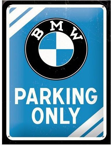 Metalen wandbord met reliëf - BMW Parking Only - 20 x 15 cm