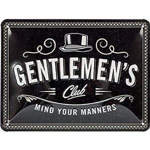 Nostalgic-Art Retro Tin Sign – Achtung – Gentlemen's Club – Gift idea for men, Metal Plaque, 15 x 20 cm