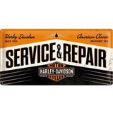 Nostalgic-Art Blechschild 25 x 50 cm "Harley Davidson Service & Repair" - Motorradzubehör - Geschenkideen - Motorrad Blechschilder & Retro