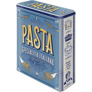Nostalgic-Art Retro voorraadblik XL, Pasta – Geschenkidee voor de keuken, Grote mueslidoos van blik, Vintage design, 4 l