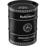 Nostalgic-Art Retro spaarblik, 600 ml, Mercedes-Benz – Engine Oil – Cadeau idee voor Mercedes-Benz fans, spaarvarken van metaal, vintage spaarpot