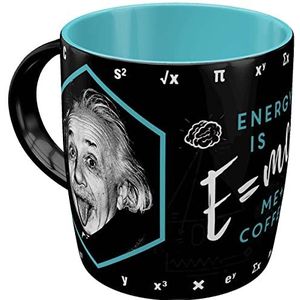 Nostalgic-Art Retro koffiemok, Einstein-Energy = Me+Coffee – Geschenkidee voor studenten, gemaakt van keramiek, vintage design met spreuk, 330 ml