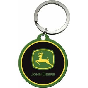 Sleutelhanger Tractor/trekker - John Deere - 4,5 x 6 cm - staal/epoxy