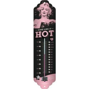 Nostalgic-Art Marilyn Retro thermometer 7 x 28 cm - Some Like It Hot - cadeau-idee voor fans van vintage metalen film