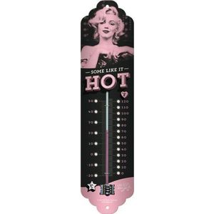 Nostalgic-Art 80317 Retro binnen | wanddecoratie thermometer, metaal, Marilyn Monroe - Some Like It Hot, 28 x 6,5 x 2 cm