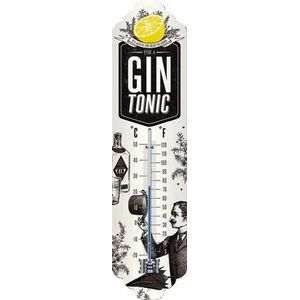 Nostalgic-Art, Open Bar Analoge thermometer - Gin Tonic Weather - cadeau voor cocktailliefhebbers, metaal, vintage decoratie, 6,5 x 28 cm