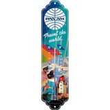 Nostalgic-Art Retro thermometer, 7 x 28 cm, Pan Am – Travel the world Seaside – cadeau-idee voor reizigers, van metaal, vintage design