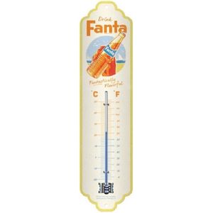 Nostalgic-Art Fanta Bottle Beach analoge thermometer - cadeau-idee als baraccessoire, metaal, vintage design voor decoratie, 6,5 x 28 cm