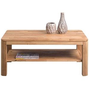 HomeTrends4You Telfs 2 salontafel, echt hout wild eiken massief geolied, bruin, 105x65cm, hoogte 44cm