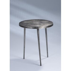 HomeTrends4You Casandra 1 salontafel/bijzettafel/tafelset, metaal, grijs, diameter 40 cm, hoogte 46 cm