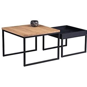 M2 Kollektion Dublin 1 salontafel, hout, kernbeuken zwart, 49 x 36 x 49