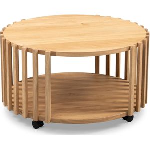 M2 Kollektion Mats 2 Table basse en bois Marron Diamètre 70 cm Hauteur 40 cm