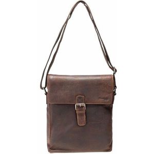 GreenLand Nature Leren Schoudertas Montana Postbag Brown Bruine