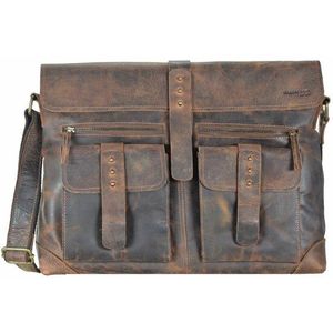 Greenland Nature Classic Messenger tas Tas leer 41 cm brown