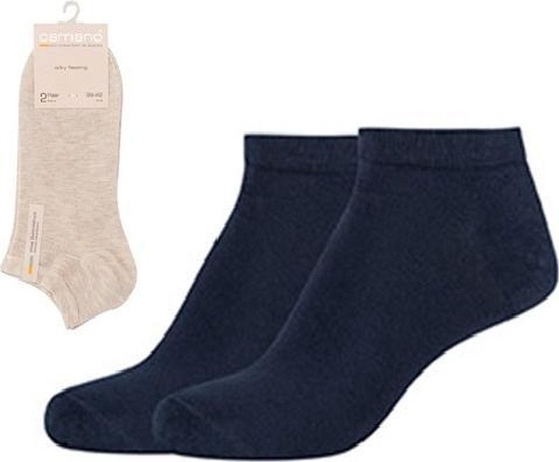 Camano Silky Feeling Sneakersokken unisex 35/38 Marine 2 PACK naadloos zonder knellende elastiek
