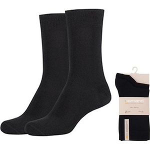 Camano - Kniekousen - Viscosemix - Zwart - Ribboordjes - Model 'SILKY FEEL'