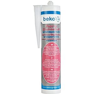 Beko Acryl afdichtmiddel, 310 ml, transparant, plastisch-elastisch, geurloos, verdraagbaar, overschilderbaar, hoge hechting