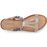 LASCANA Sommerschuh Sandale mit Schmucksteinen, Glitzer, elastische Riemen, Sandalette,Sommerschuh