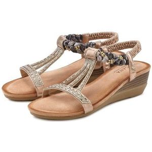 LASCANA Sandale "Sommerschuh", mit Schmucksteinen, Glitzer, elastische Riemen, Sandalette,Sommerschuh