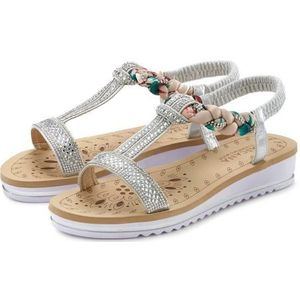 Lascana Sandalen met elastische bandjes, sierstenen, sandaaltje, zomerschoen