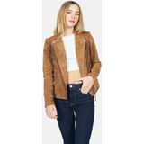 Leren Jas - Cognac - 100% Leer - Aansluitende Pasvorm - Lange Mouwen