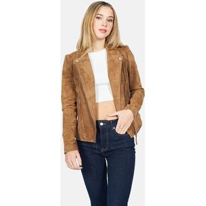 Leren Jas - Cognac - 100% Leer - Aansluitende Pasvorm - Lange Mouwen