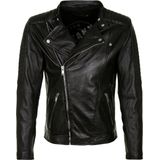 Leren Jas - Zwart - 100% Leer - Aansluitende Pasvorm - Lange Mouwen