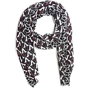 collezione alessandro Findus sjaal met geometrische vormen en subtiele luipaardprint, 200 cm x 50 cm, Rood