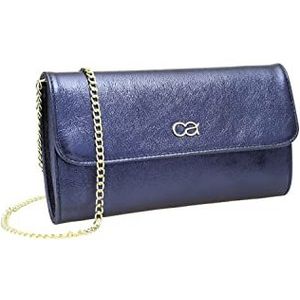 collezione alessandro Clutch elegantie van leer met aparte vakken 26 cm x 15 cm x 5 m, blauw, Eén Maat