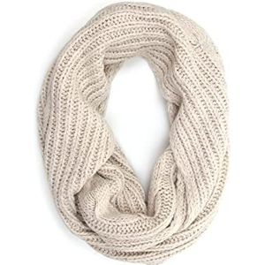 collezione alessandro Loop sjaal Softy Made in Italy, met glittergaren 25cm x 160cm, Crème, Eén Maat
