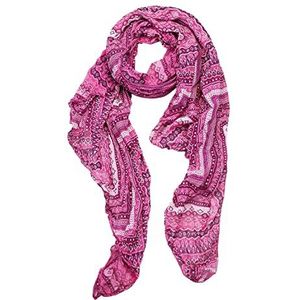 collezione alessandro Sjaal zigzag met zijdegehalte, Made in Italy 150cm x 80cm, roze, Eén Maat