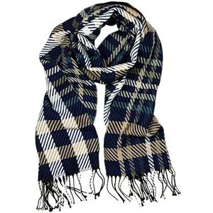 collezione alessandro Italiaanse sjaal Strisce van zacht, winters materiaal 200 x 40 cm, blauw, Eén Maat