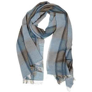 collezione alessandro Italiaanse sjaal Tenero met soft-touch wol 200 x 65 cm, blauw, Eén Maat