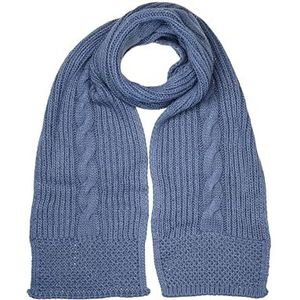 collezione alessandro Italiaanse sjaal vlecht met mooi vlechtelement 190 x 25 cm, blauw, Eén Maat