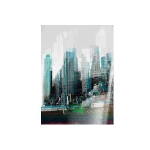 Komar - fotobehang RUSH - 184 x 254 cm - behang, muurdecoratie, stad, skyline, 3D, abstract, design, illustratie - 4-202