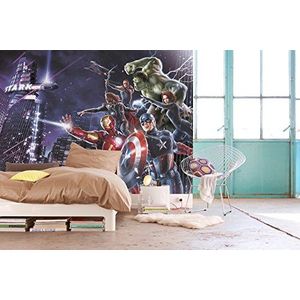 Komar - Marvel - € fotobehang - AVENGERS CITYNIGHT - 184 x 254 cm - behang, muurdecoratie, superhelden, comic - 4-343