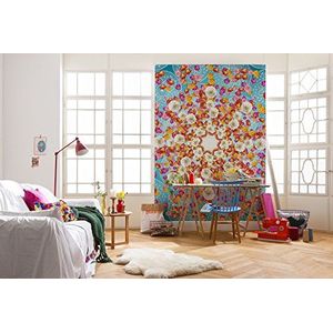 Komar Fotobehang HAPPINESS | 184 x 254 cm | behang, wanddecoratie, bloemen, patroon, mandala, kant, ster | 4-969