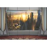 Komar Star Wars Coruscant View Behang Muurschildering, Vinyl, Meerkleurig, 368 x 0,2 x 254 cm