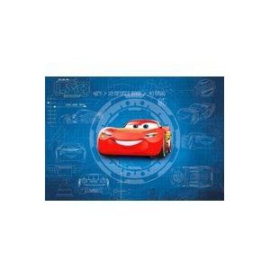 Komar 8-488 fotobehang ""Cars3 Blueprint"", kleurrijk, 368 x 254 cm, Disney, Cars, behang, auto, jongen, kinderkamer, 8 delen