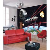 Komar Star Wars Millennium Falcon behang muurschildering, vinyl, veelkleurig, 368 x 0,2 x 254 cm