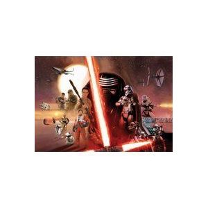 Komar Star Wars EP7 The Force Awakens Collage Wallpaper Mural, Vinyl, meerkleurig, 368x0.2x254 cm