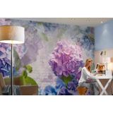 Komar 8-705 368 x 254 cm ""Otaksa hortensia bloem bloemen"" behang muurschildering - paars (Pack van 8)